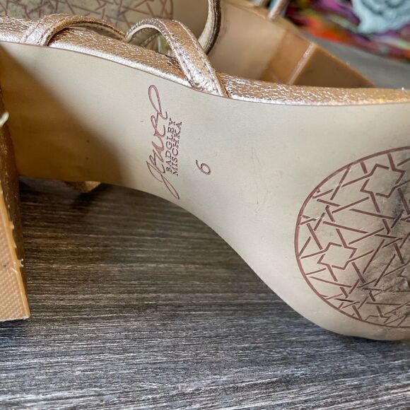 Sparkly strap rose gold heeled sandals - Picture 3 of 3